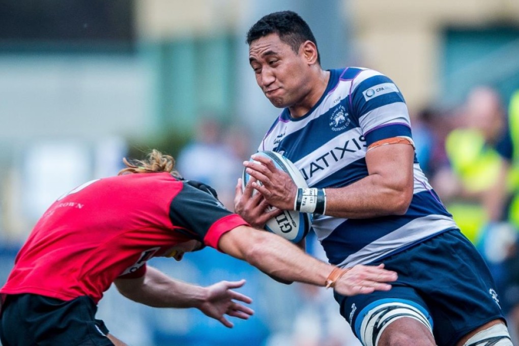 Pending a last-minute fitness test number eight Josh Afu (right) will anchor the HKFC pack when they face HKCC at Sports Road on Saturday. Photos: HKRU