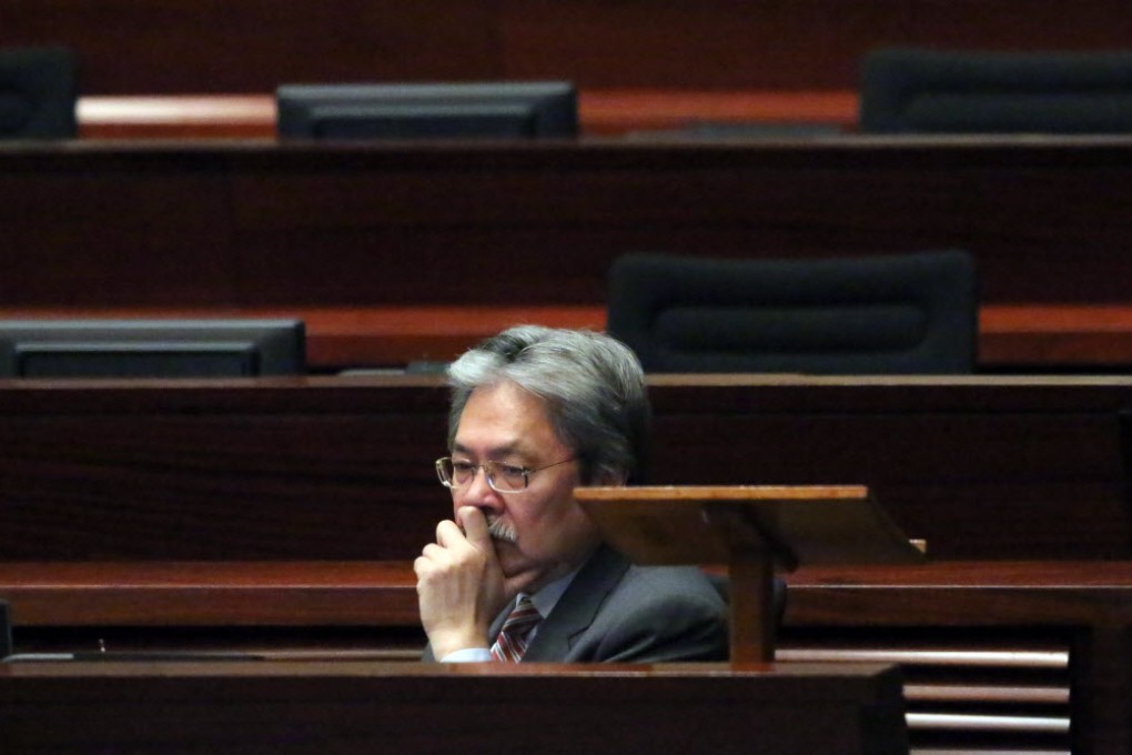 Financial Secretary John Tsang at the Legco debate on Policy Address at the Legco Chamber in Tamar. Photo: Nora Tam