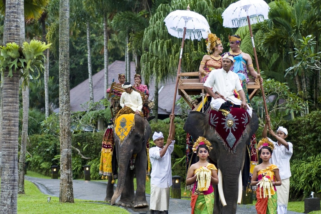 Elephants can make weddings in Bali a memorable spectacle.