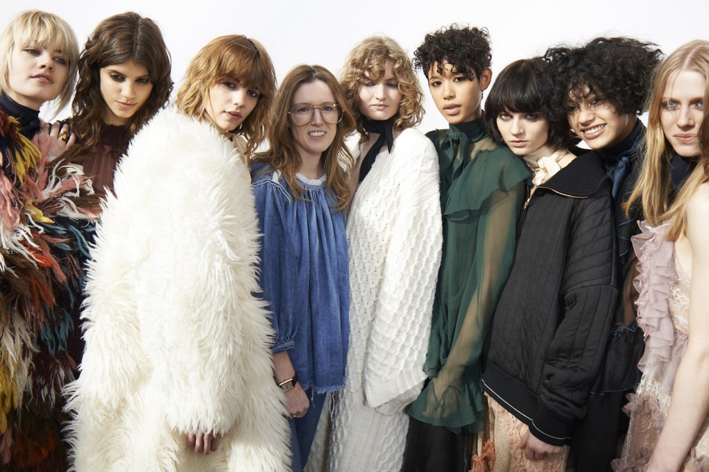 The designer (fourth from left) with models at Chloé’s autumnwinter 2016 show in Paris this month. Photos: Raymond Aghion; Estate of Antonio Lopez and Juan Ramos; courtesy of Chloé