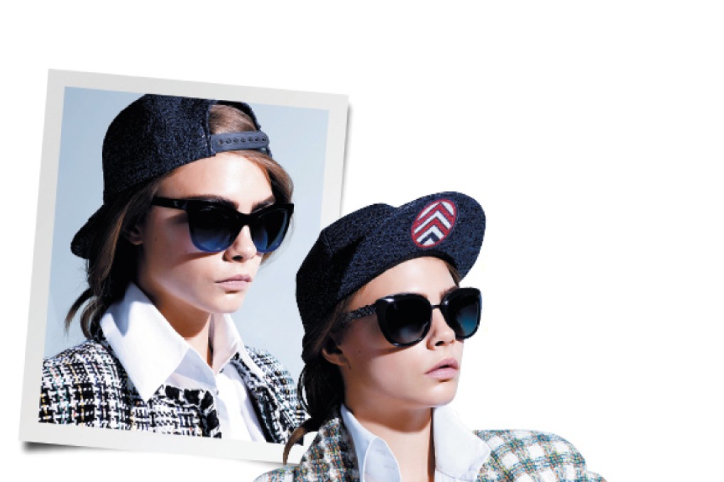 Cara Delevingne models Chanel eyewear; Valentino still rocking rockstud shoes