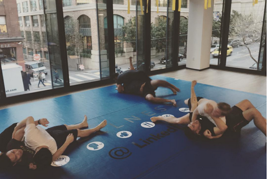 LinkedIn's SF office offers Brazilian jiu-jitsu once a week.