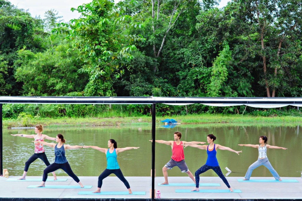A yoga class at Museflower Retreat & Spa, in Chiang Rai.