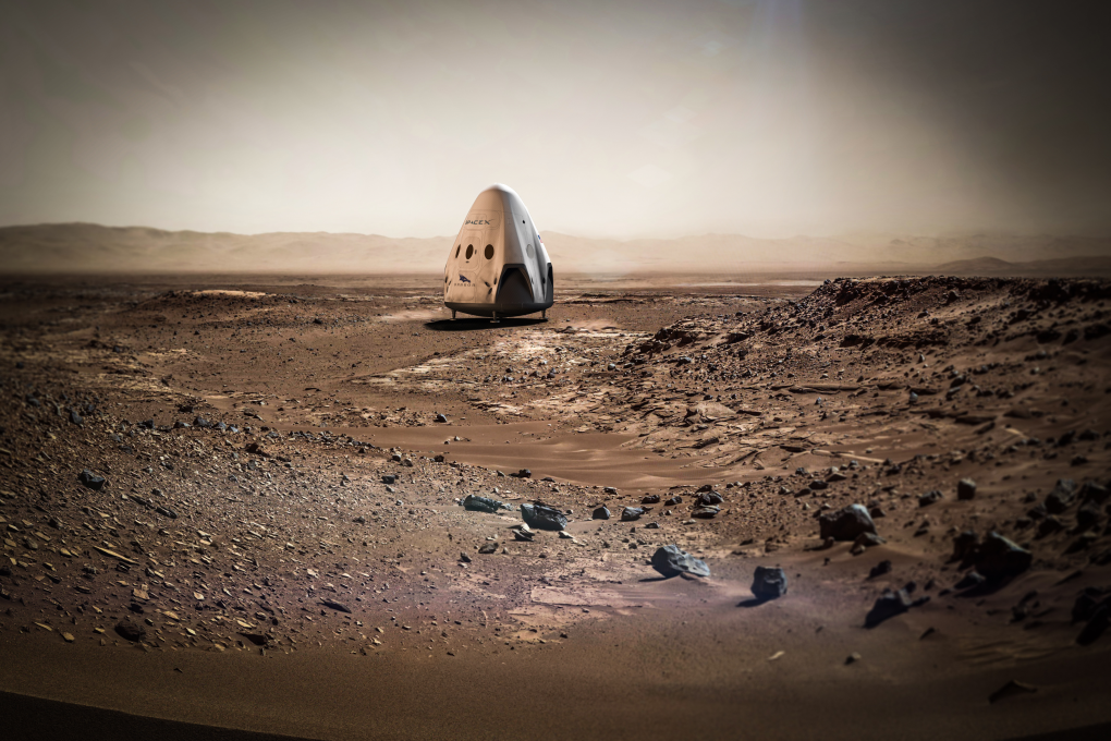 Because of Mars' atmosphere, SpaceX plans to land its Red Dragon on the planet using a technique that has never been tried before. Photo: SpaceX Photos
