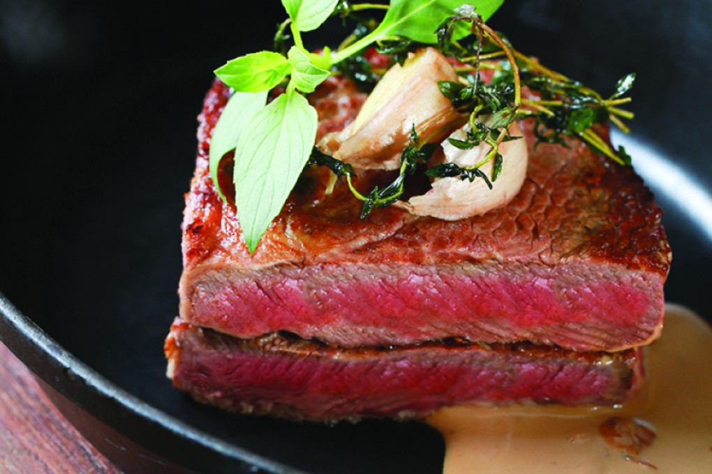 Portuguese-style pan-fried US beef sirloin with coffee sauce from MEZZA9 restaurant, 3/F, Grand Hyatt Macau.