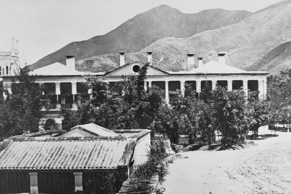 A photograph taken in 1869, of the Central Government Offices, shows some of the bare hillsides that gave Hong Kong the "Barren Rock" moniker. Photo: Hong Kong Public Libraries