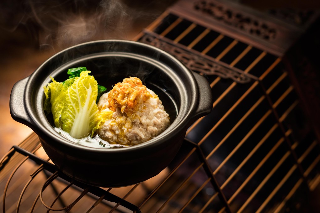 Boiled Minced Pork Dumplings with Hairy Crab Meat and Roe in Superior Consommé
