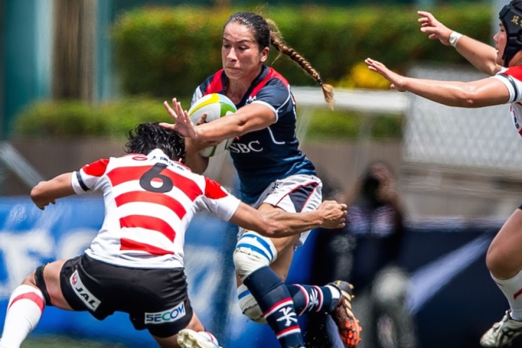 Hong Kong’s Rose Fong Siu-lan in action against Japan in the 2016 Women’s Asia Rugby Championship. Photo: HKRU