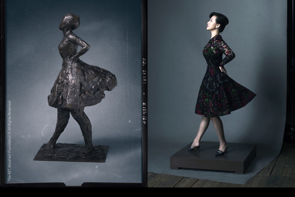 Pansy Ho, co-chairperson of MGM China, strikes a pose for the photo campaign, a tribute to a current exhibition celebrating a rare collection of sculptures by French artist Edgar Degas.