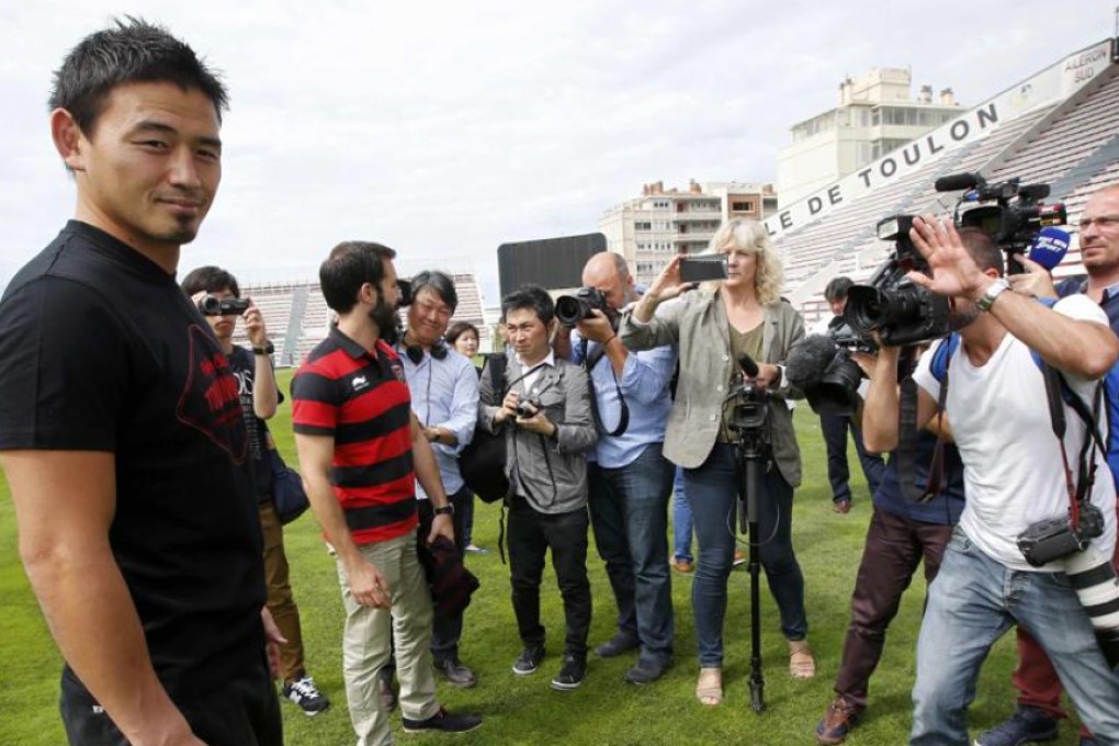Toulon’s new Japanese recruit Ayumu Goromaru meets the media at the French Top 14 outfit’s Mayol Stadium. Photo: Reuters