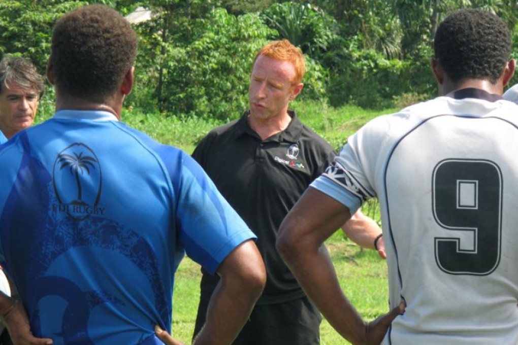 Fiji coach Ben Ryan talks tactics with the rugby sevens team widely regarded as gold medal favourites in Rio. Photo: AP