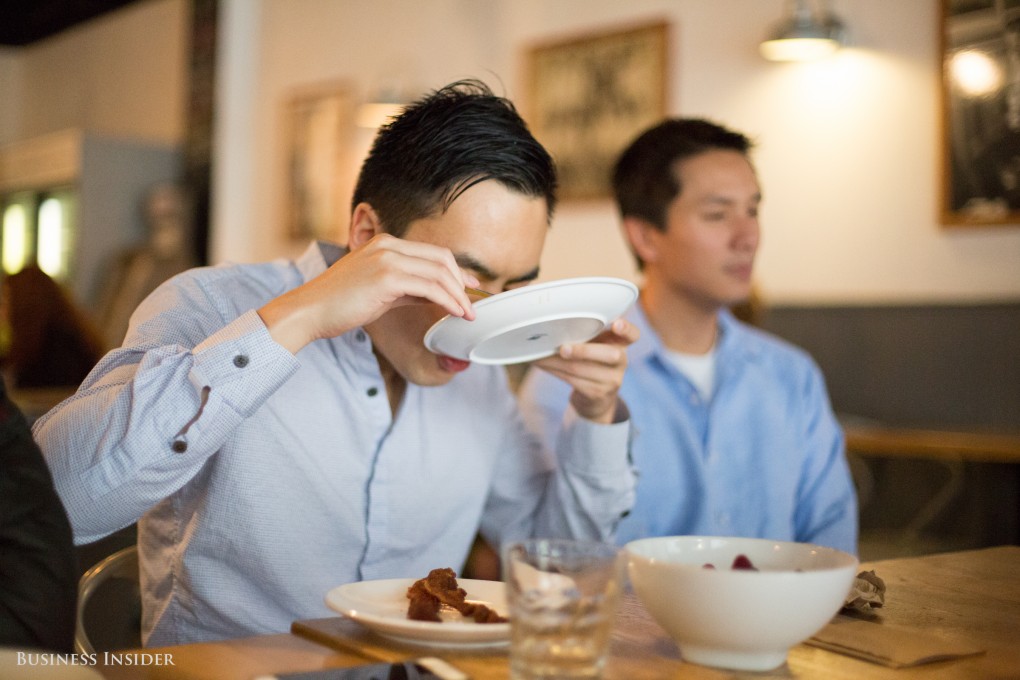 Geoffrey Woo, cofounder and CEO of Nootrobox, breaks fast at a WeFast breakfast in San Francisco.Photo: Melia Robinson/Business Insider