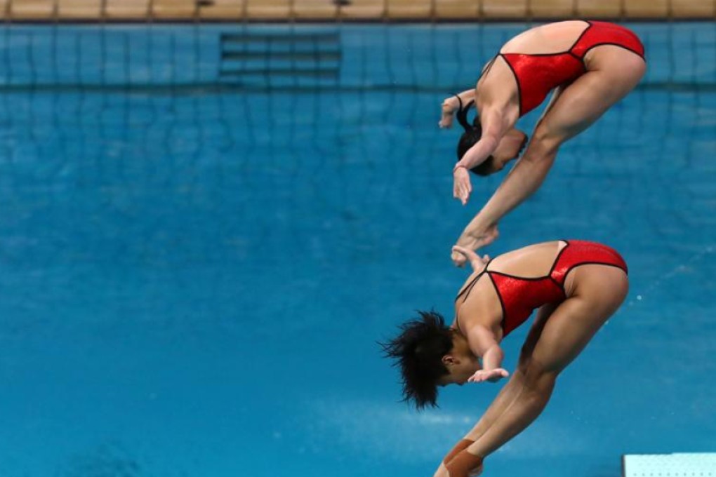 Wu and Shi compete in the women’s synchronised 3-metre springboard final at the Maria Lenk Aquatics Centre in Rio de Janeiro. Photo: Reuters