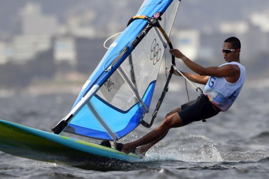Michael Cheng Chun-leung of Hong Kong competes in the men’s windsurfing event in Rio. Photo: Reuters
