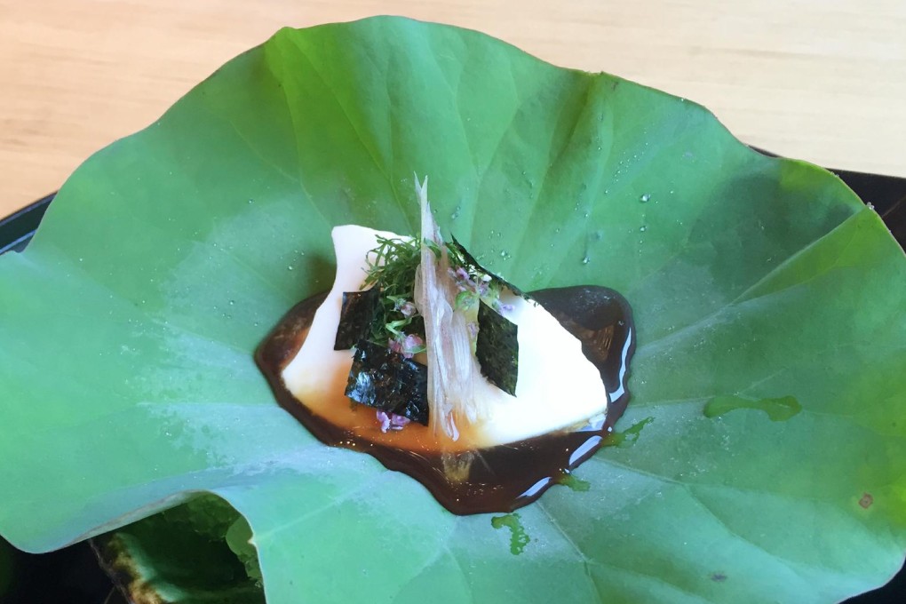 Home-made tofu with dashi sauce at Yamazato Japanese Fine Dining