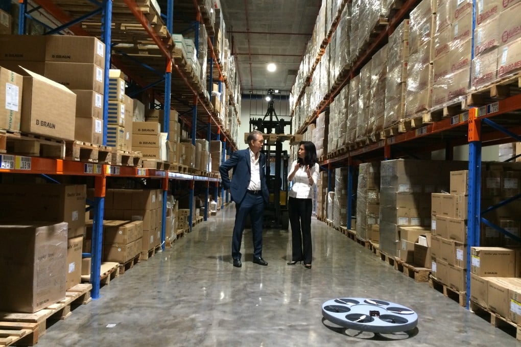 Drone inventory management and radio-frequency identification (RFID) are some of the technologies the YCH Group uses. Photo: Dorin Lim