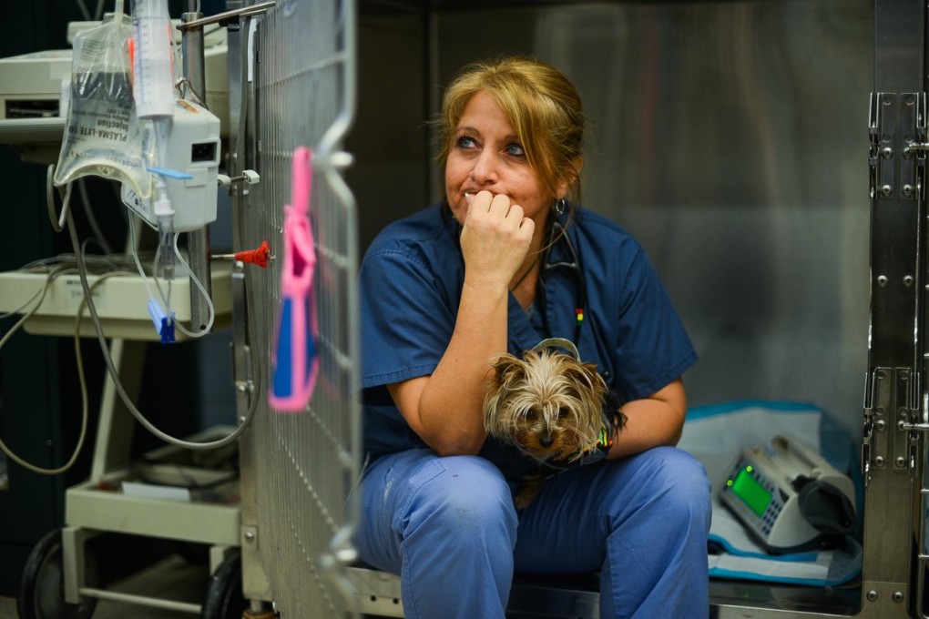 Sue Maraczi comforts a patient. Photo: Rafi Letzter/Business Insider