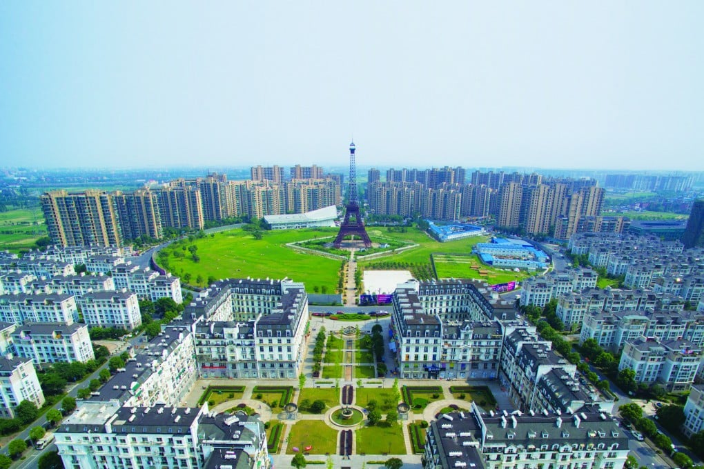 Tianducheng is a luxury real estate development and Paris look-alike that's located in Hangzhou, China, complete with its own replica Eiffel Tower.