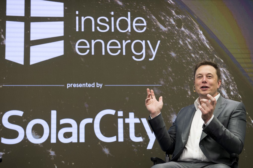 Elon Musk, chairman of SolarCity and CEO of Tesla Motors, speaks at SolarCity's Inside Energy Summit in Manhattan. Photo: Reuters