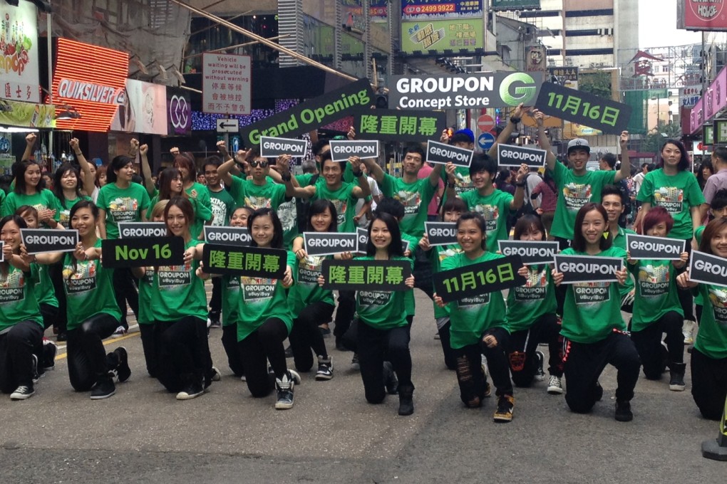 A flash mob promoting Groupon's first store in Hong Kong