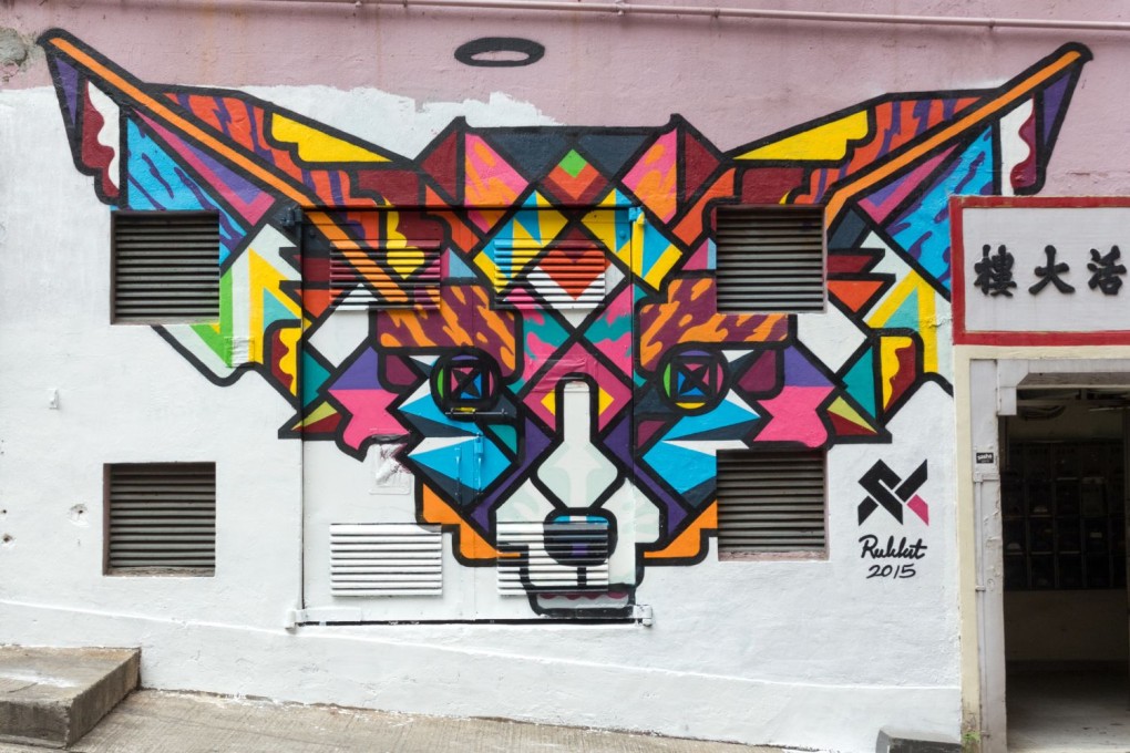 Rukkit's colorful and geometric patterned fox head.