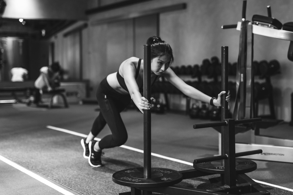 A woman works out using the prowler at Top Fit. Photo: supplied