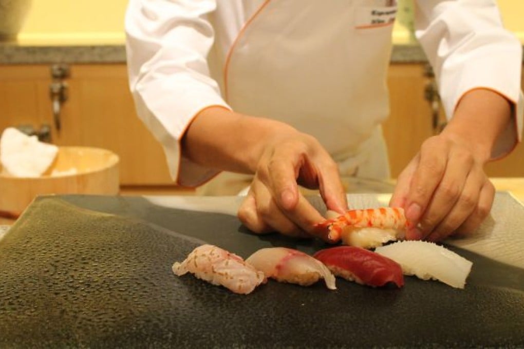 Making sushi at Kazuo Okada