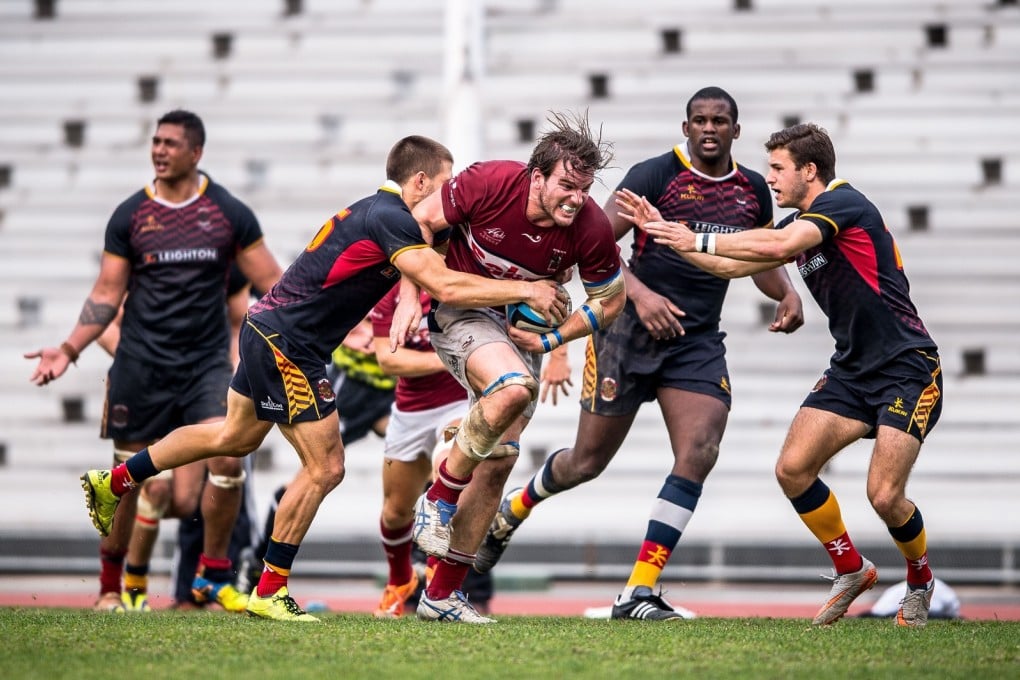 Rugby player James Cunningham, center, will play in his first Sevens next month. Photo: supplied