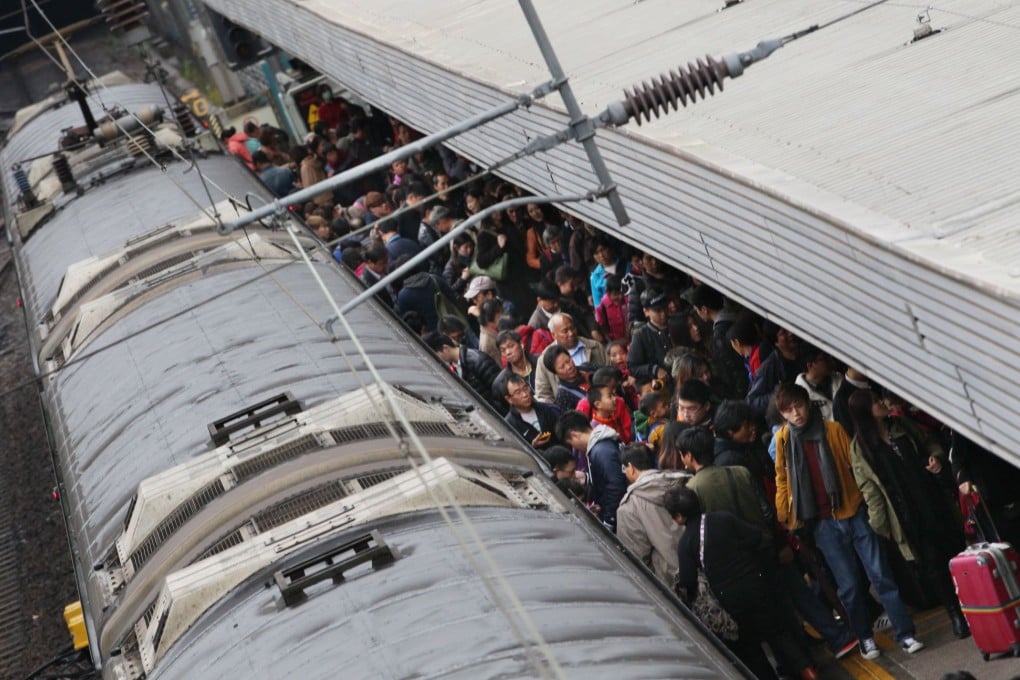 The East Rail Line during a morning rush. Photo: Nora Tam/SCMP