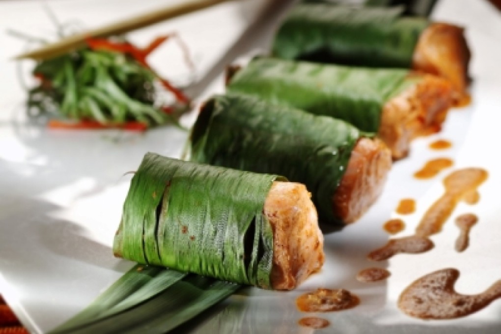 Otak Otak Style Based Salmon Fillet in Banana Leaf