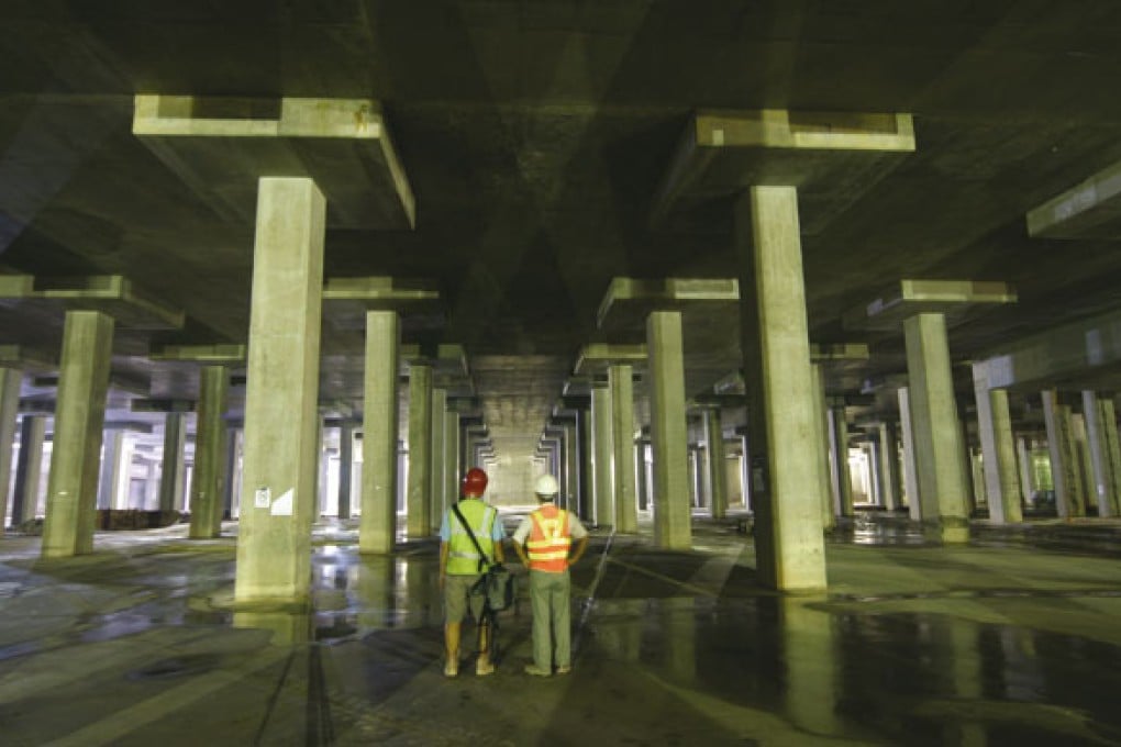 The flood water tank beneath Tai Hang Tung playing fields