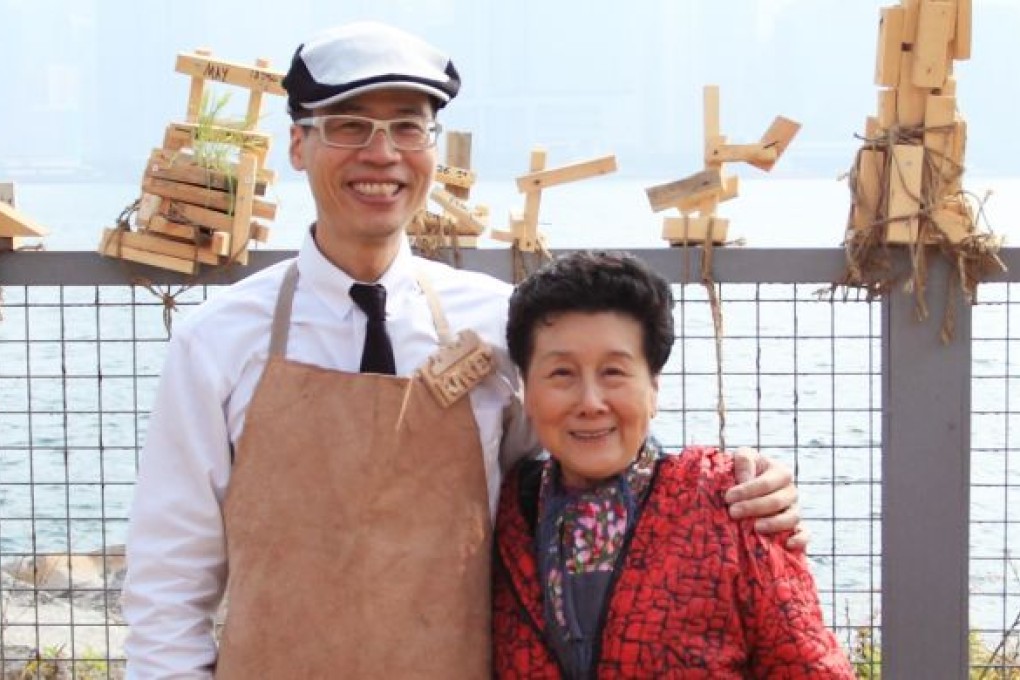 Kacey Wong with his mother
