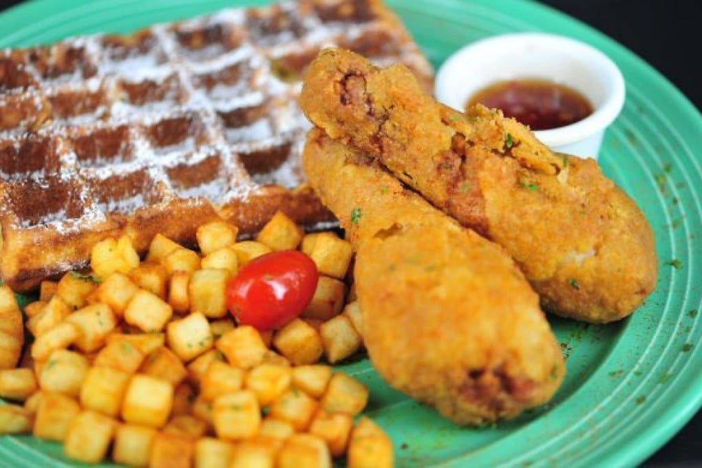 Green Waffle Diner's chicken-and-waffles