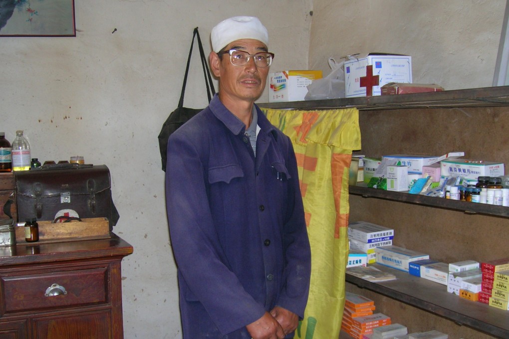 A corner of Yang Zhijun's bedroom is set up as a simple clinic where he cares for his fellow villages in southern Ningxia. While he has no formal credentials, he has practised for 28 years. Photo: Josie Liu