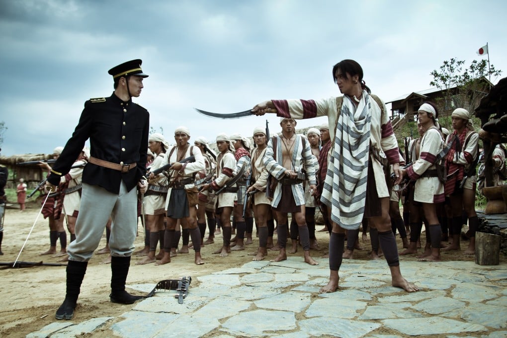 A scene from Warriors of the Rainbow - Seediq Bale I Category: IIB (Seediq language, Taiwanese Hokkien, Mandarin and Japanese), starring Lin Ching-tai, Masanobu Ando, Bokeh Kosang, and Vivian Hsu Jo-hsuan, and directed by Wei Te-sheng
Category: IIB (Seediq language, Taiwanese Hokkien, Mandarin and Japanese)