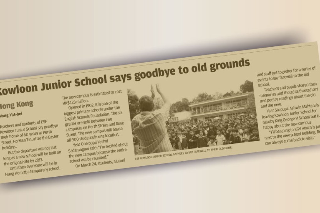 Kowloon Junior School says goodbye to old grounds