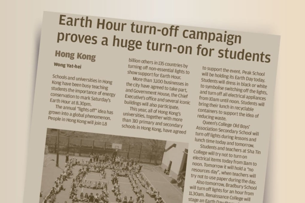 Earth Hour turn-off campaign proves a huge turn-on for students