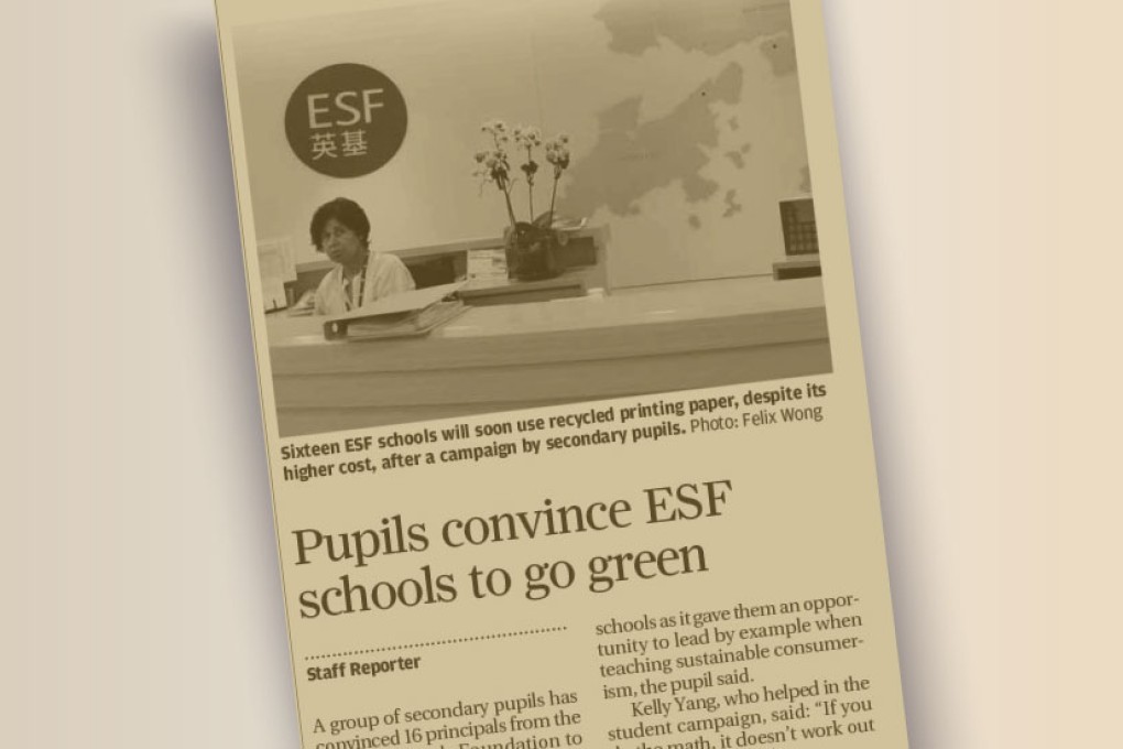 Pupils convince ESF schools to go green