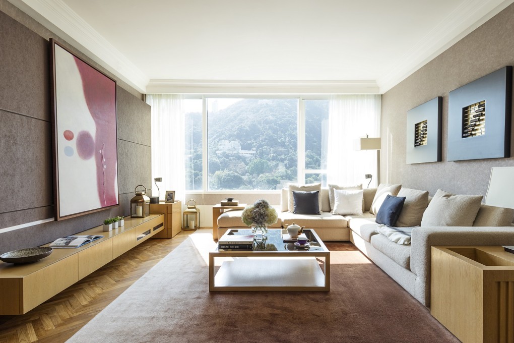 The floor-to-ceiling windows in Pacific Place Apartments increase the depth of field of the already spacious suite.