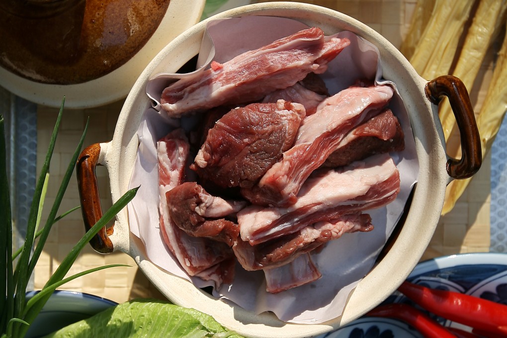 Raw ingredients for mutton casserole with fermented bean curd. Photo: Jonathan Wong