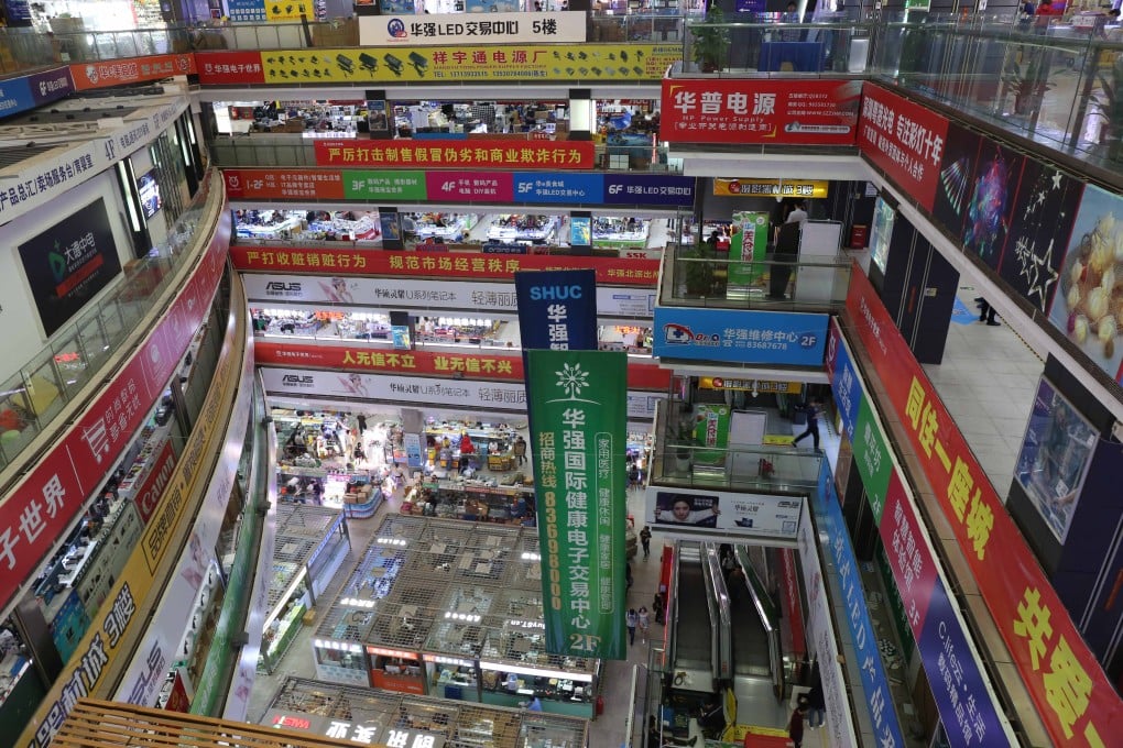 Huaqiangbei's towering electronics markets stretch across multiple floors