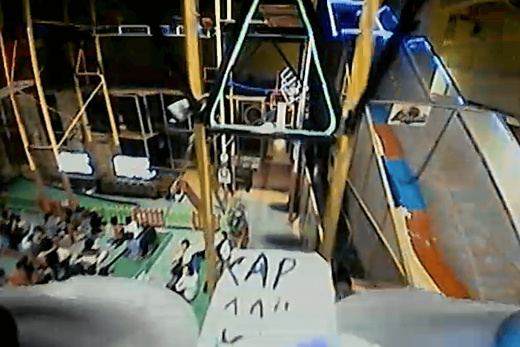 Footage from a racing drone