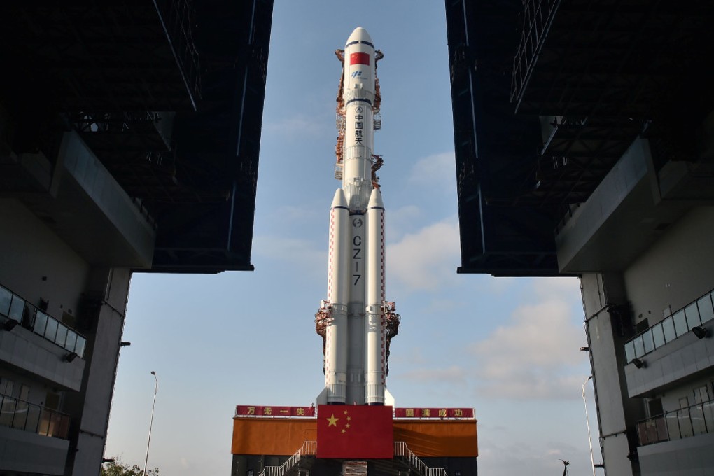 China’s Long March 7 rocket and Tianzhou 1 cargo spacecraft seen on April 17, 2017. (Picture: China Daily)