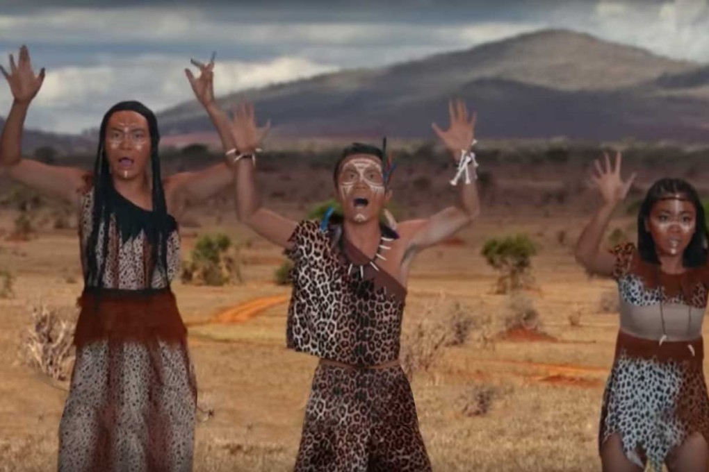 An online video shows gamers in leopard print costumes singing about being “African tribal chiefs”. (Picture: Jason Wu)