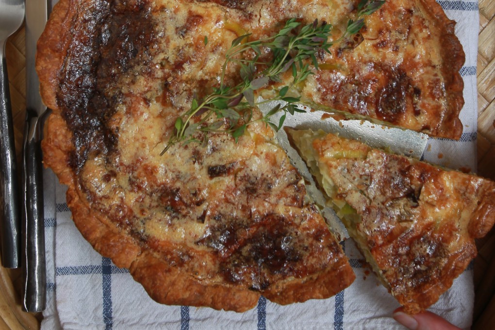 Quiche with sauteed leek and fourme d'Ambert cheese. Photo: Jonathan Wong