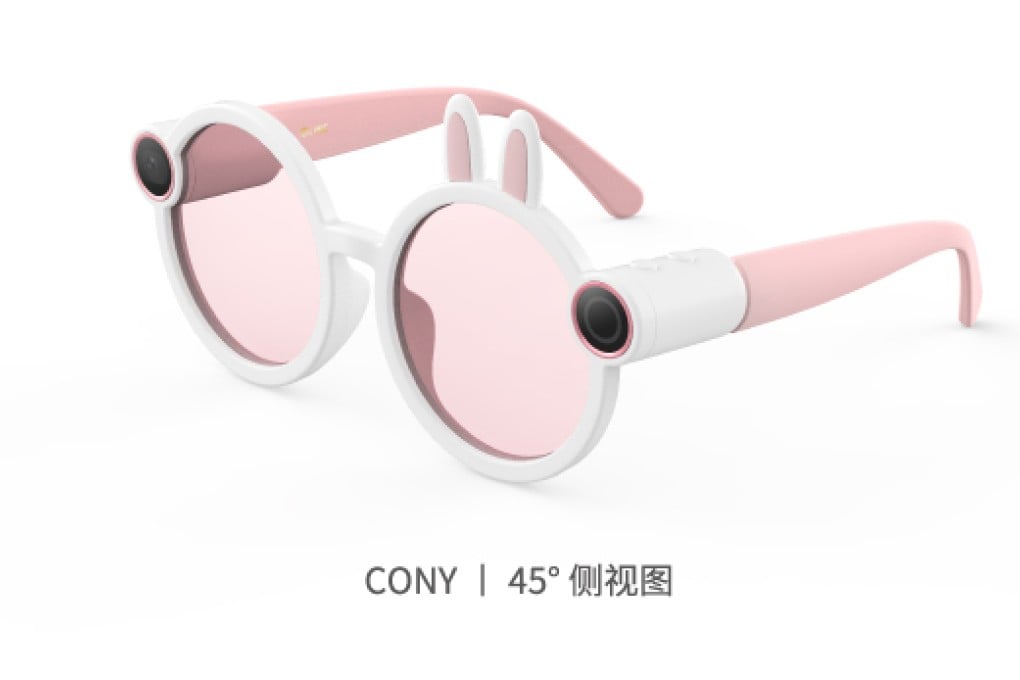 These LINE Friends camera sunglasses have bear and bunny ears