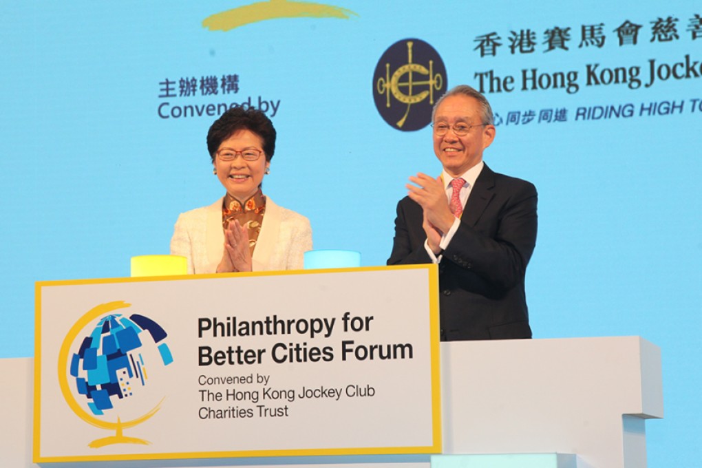 HKSAR Chief Executive the Hon Mrs Carrie Lam and Club Chairman Mr Anthony W K Chow officiating at the opening ceremony