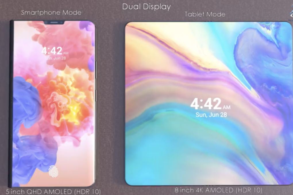 A concept photo of Huawei’s foldable phone, rendered by TechConfigurations. (Picture: TechConfigurations)