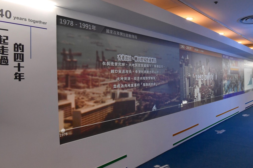 A video wall spanning 10 metres sets out four key milestones in China’s reform and opening up.