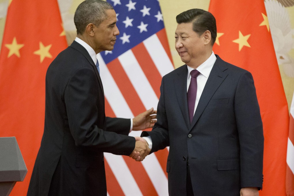 President Xi Jinping meets his US counterpart, Barack Obama, in Beijing. Photos: AP; AFP